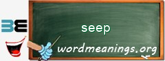 WordMeaning blackboard for seep